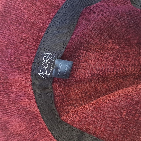 Beautiful Burgundy Chenille Winter Cloche Hat w/ Bow by Adora Vintage Style - Picture 6 of 9